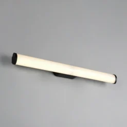Aplique de pared LED Ernesto, negro, 60 cm de ancho, 3.000 K, IP44