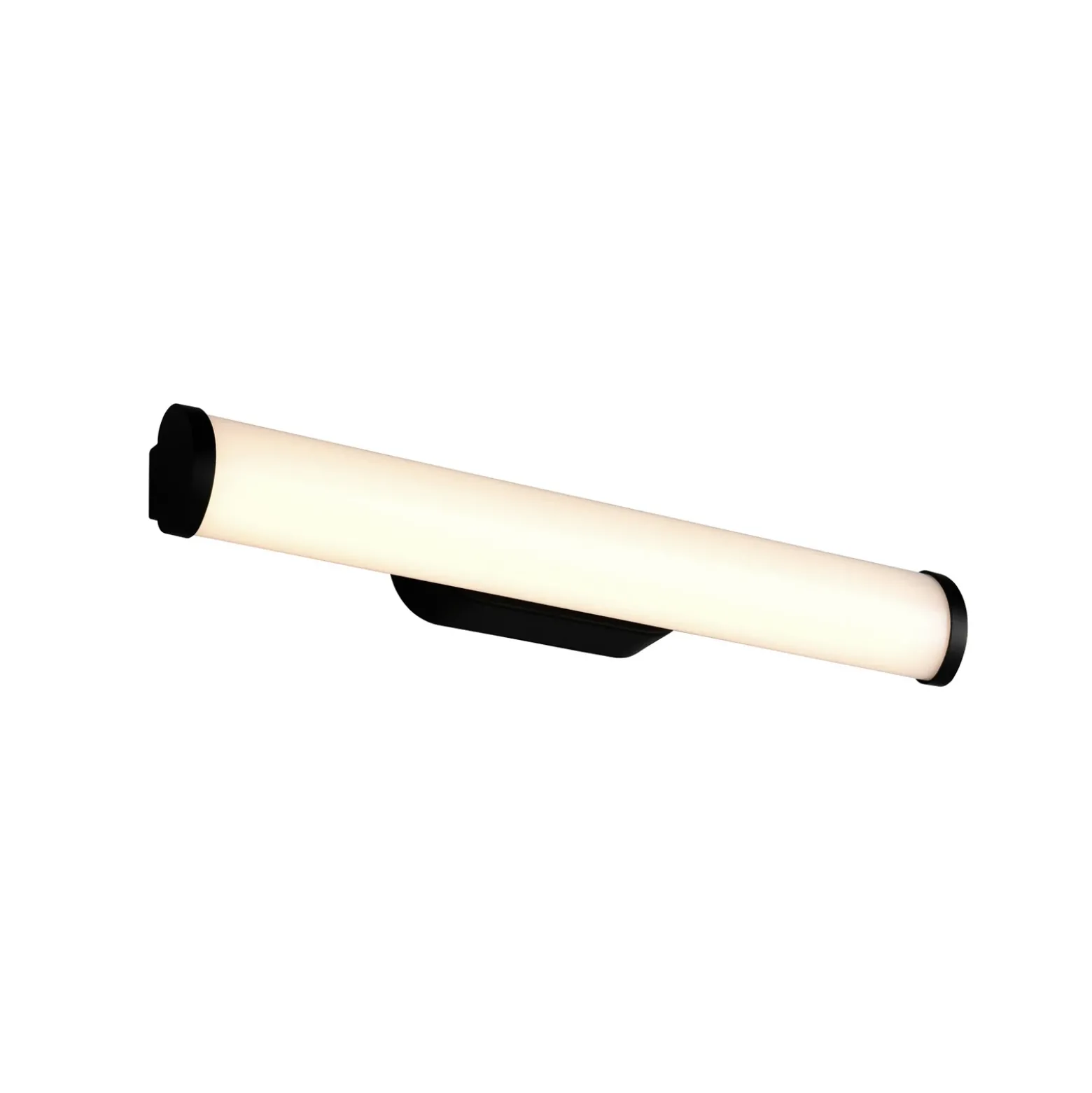 Aplique de pared LED Ernesto, negro, 40 cm de ancho, 3.000 K, IP44