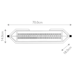 Aplique de pared LED ESPADA, cromado pulido, ancho 70 cm, metal, IP44