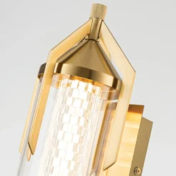 Aplique de pared LED ESPADA dorado cepillado Ancho 70 cm Metal IP44