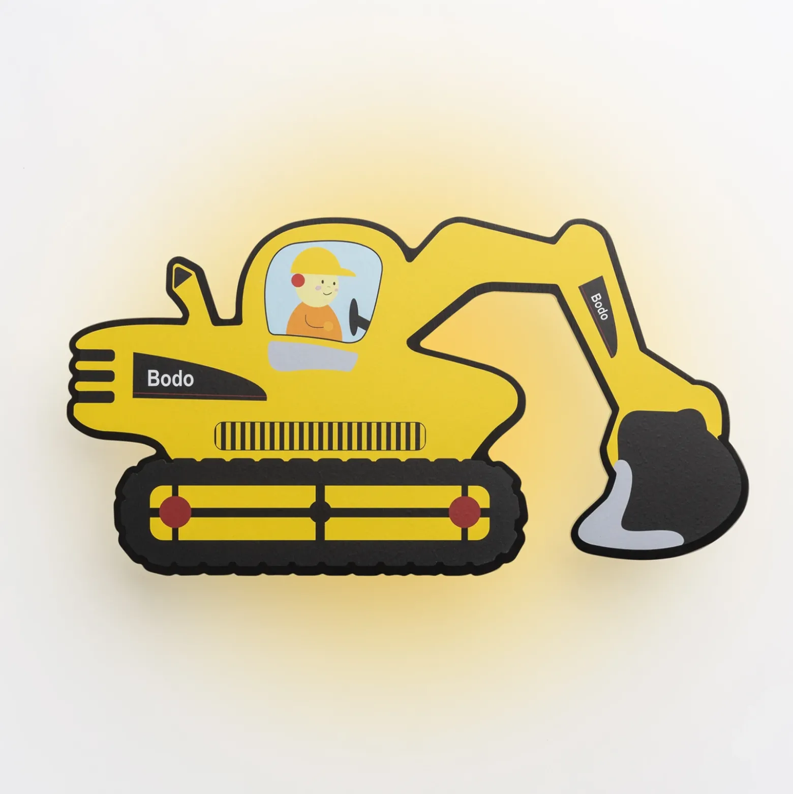 Aplique de pared LED excavadora con enchufe, amarillo, atenuable