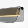 Aplique de pared LED FLAT, gris/latón, ancho 30 cm, vidrio/metal