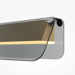 Aplique de pared LED FLAT, gris/latón, ancho 30 cm, vidrio/metal