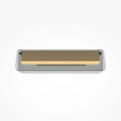 Aplique de pared LED FLAT, gris/latón, ancho 30 cm, vidrio/metal