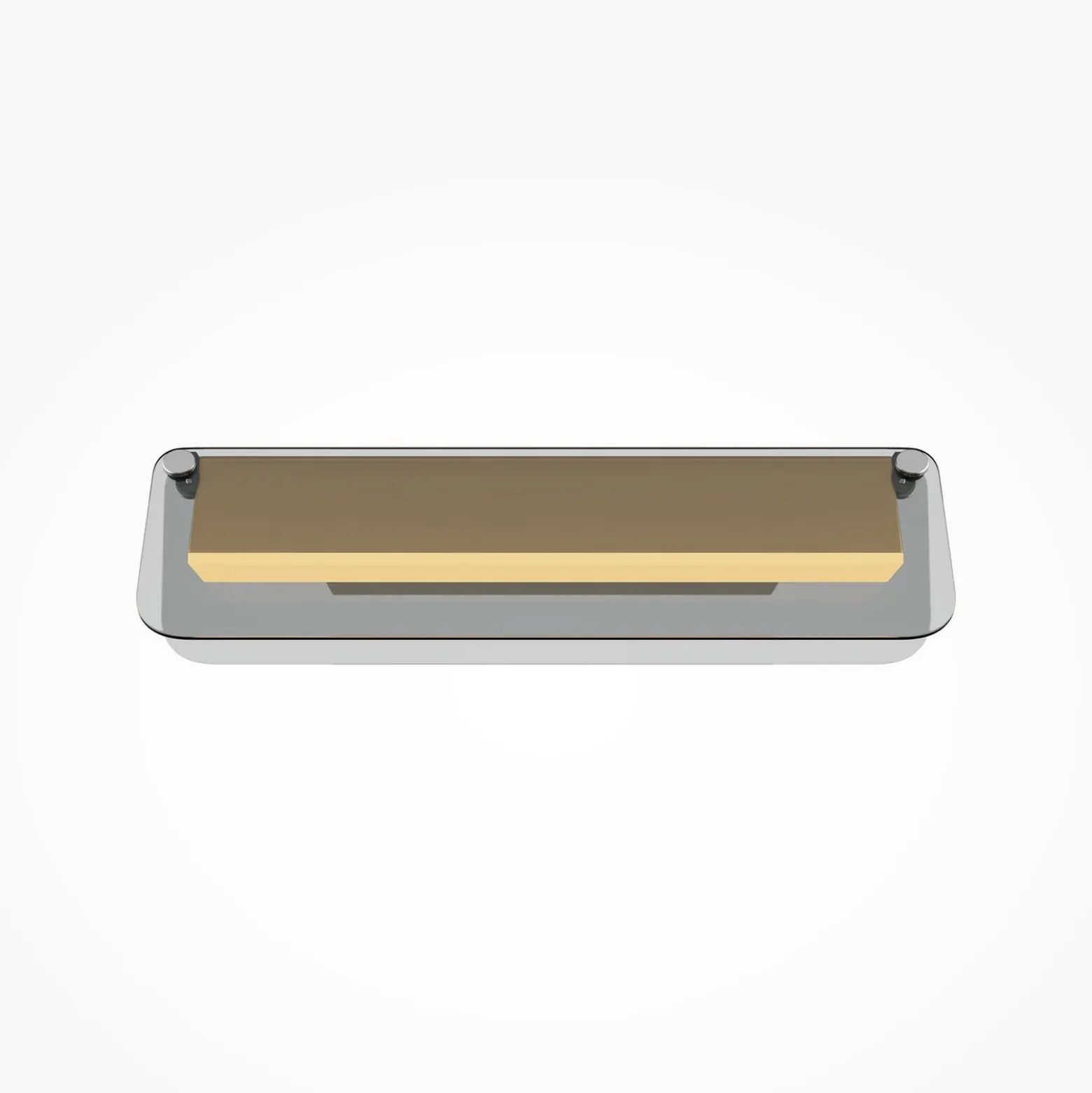 Aplique de pared LED FLAT, gris/latón, ancho 30 cm, vidrio/metal