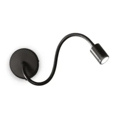 Aplique de pared LED flexible Focus, negro