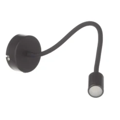 Aplique de pared LED flexible Focus, negro