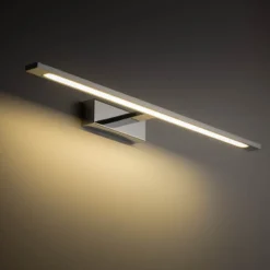 Aplique de pared LED Gallery, color cromo, metal anchura 62 cm IP44