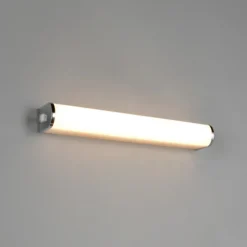 Aplique de pared LED Giacomo, 41 cm de ancho, cromado, metal, IP44