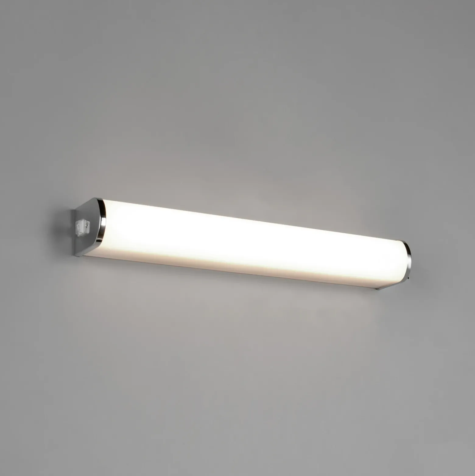 Aplique de pared LED Giacomo, 41 cm de ancho, cromado, metal, IP44