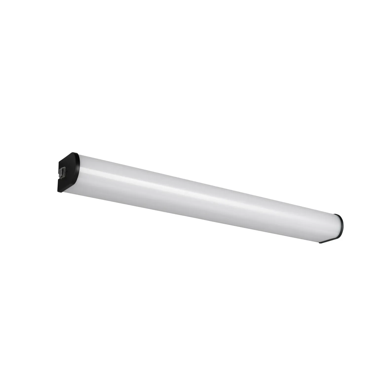 Aplique de pared LED Giacomo, 60 cm de ancho, negro, metal, IP44