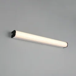 Aplique de pared LED Giacomo, 60 cm de ancho, negro, metal, IP44