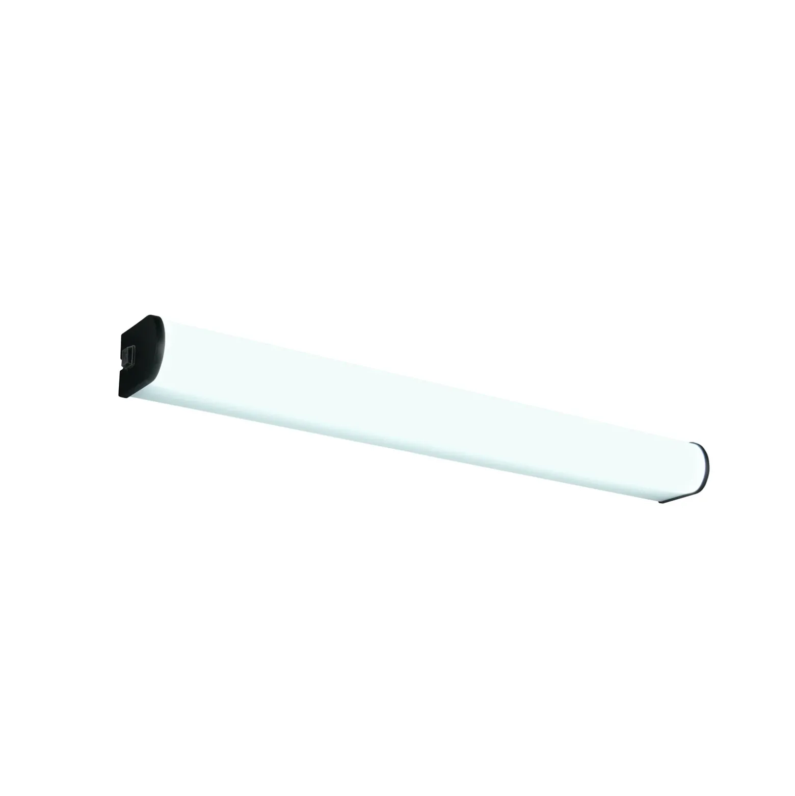 Aplique de pared LED Giacomo, 60 cm de ancho, negro, metal, IP44