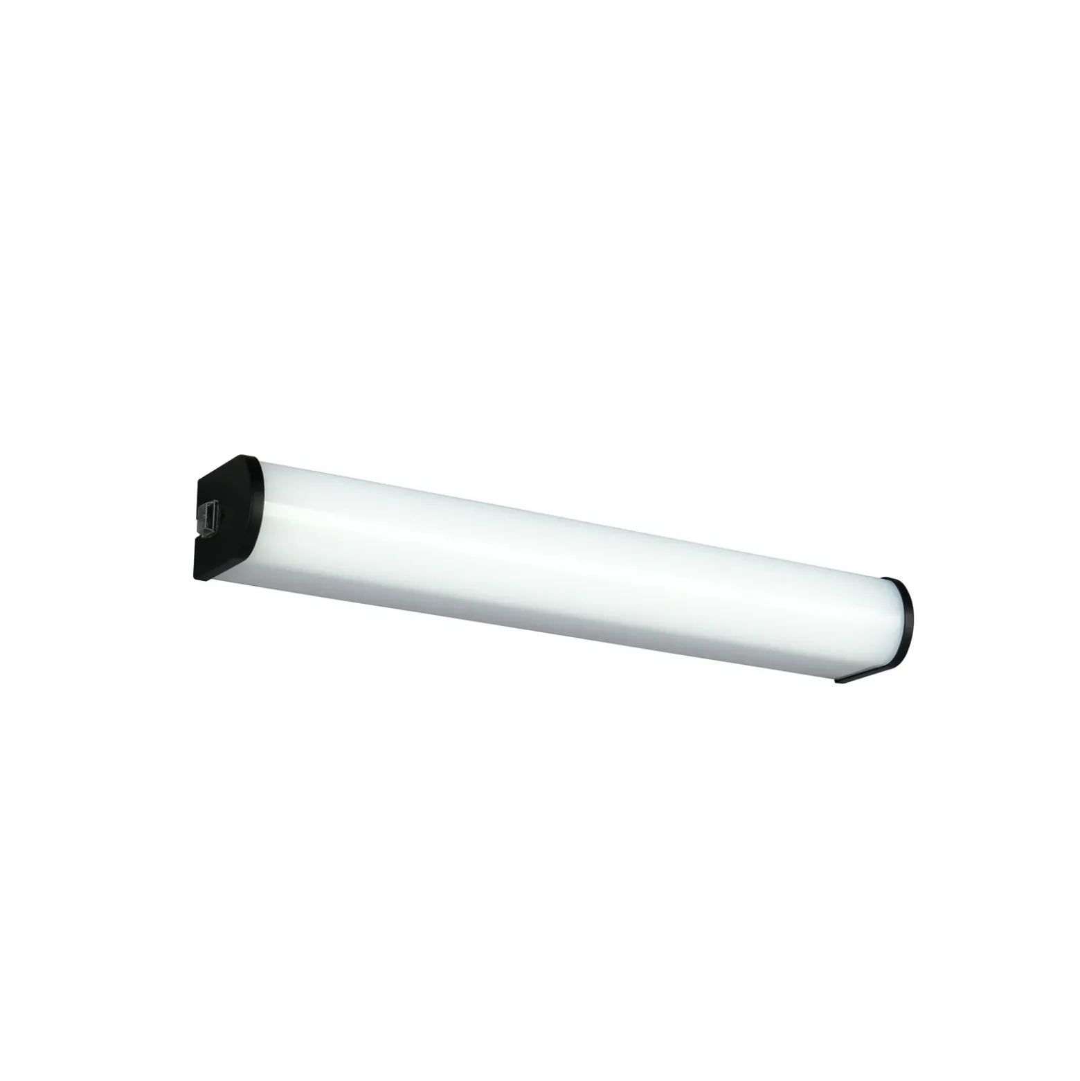 Aplique de pared LED Giacomo, 41 cm de ancho, negro, metal, IP44