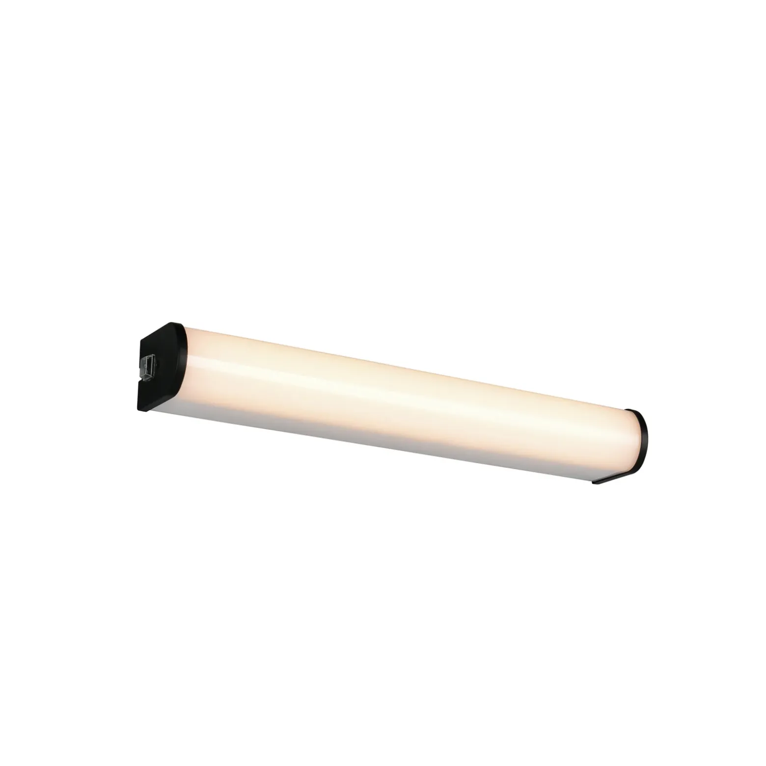 Aplique de pared LED Giacomo, 41 cm de ancho, negro, metal, IP44