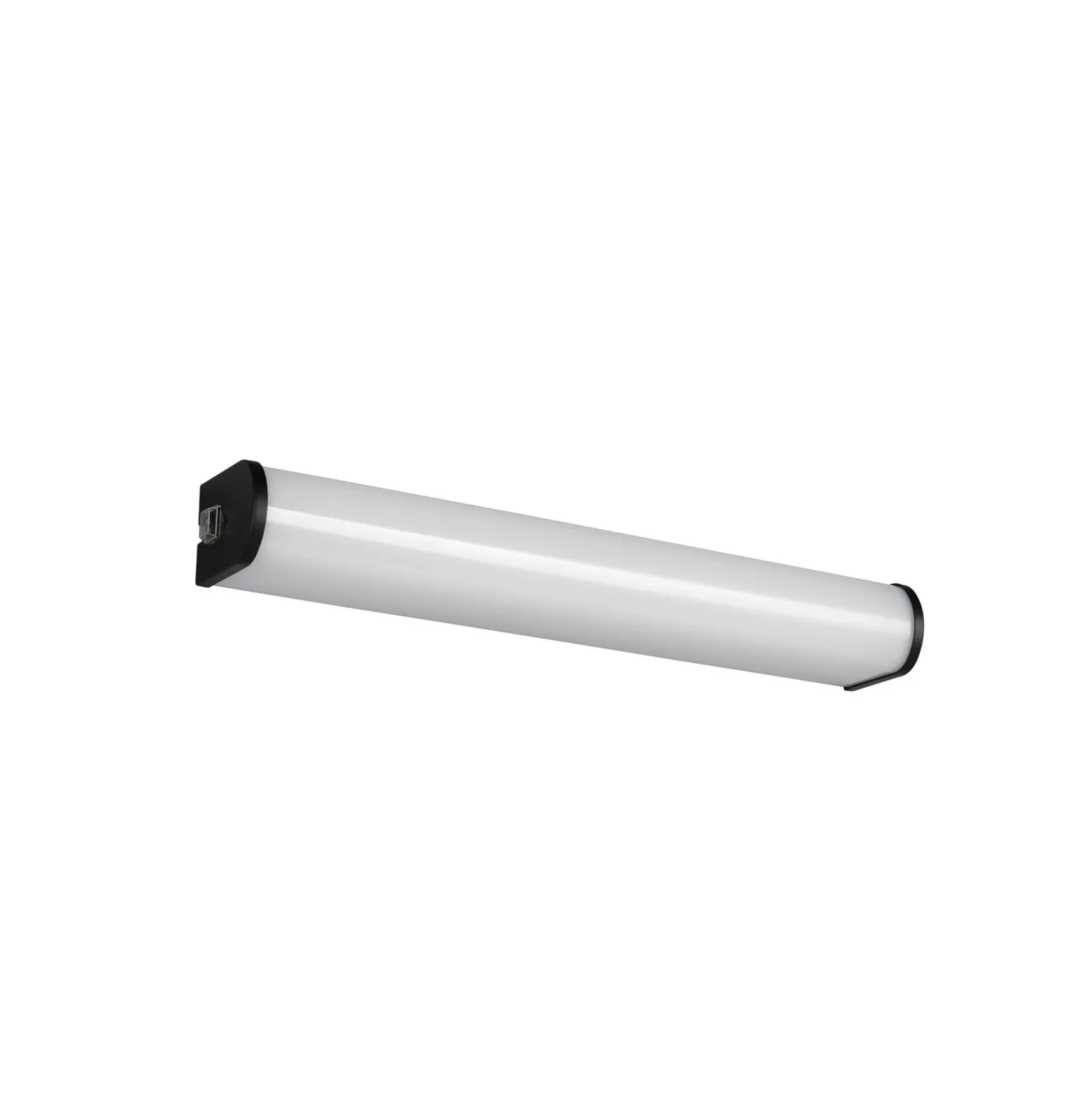 Aplique de pared LED Giacomo, 41 cm de ancho, negro, metal, IP44