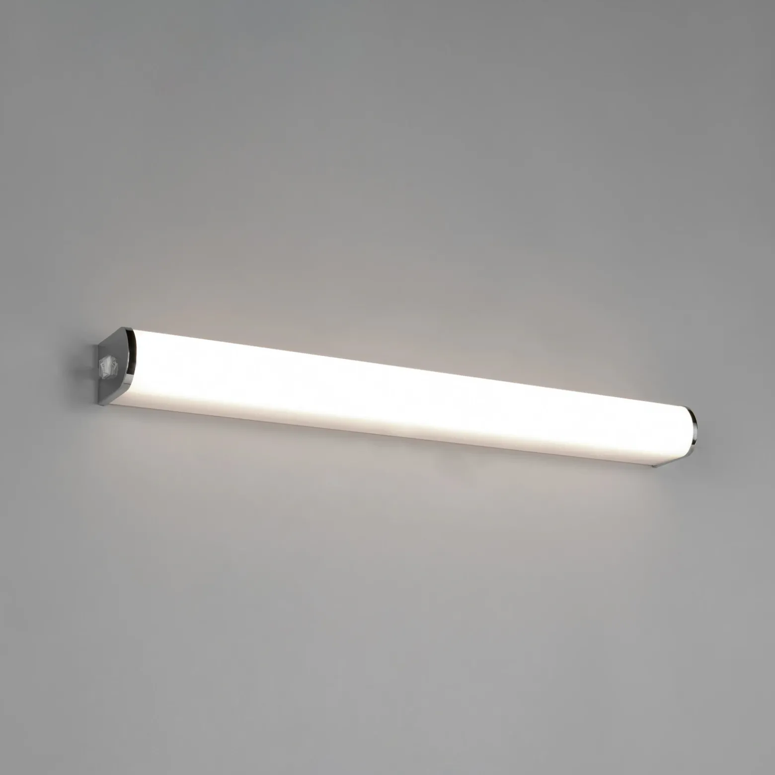 Aplique de pared LED Giacomo, 60 cm de ancho, cromado, metal, IP44