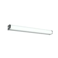 Aplique de pared LED Giacomo, 60 cm de ancho, cromado, metal, IP44