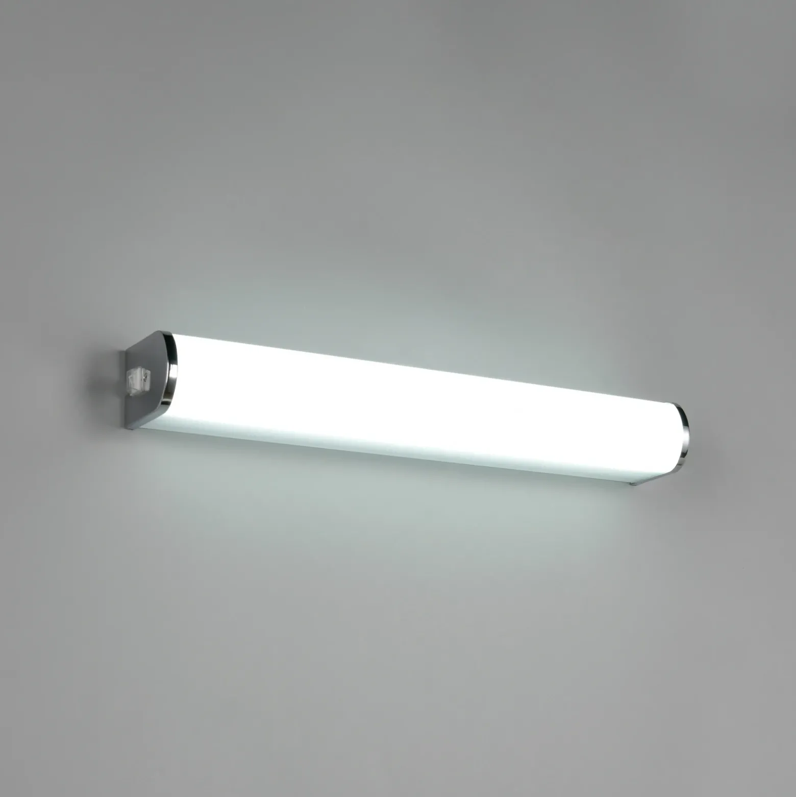 Aplique de pared LED Giacomo, 41 cm de ancho, cromado, metal, IP44