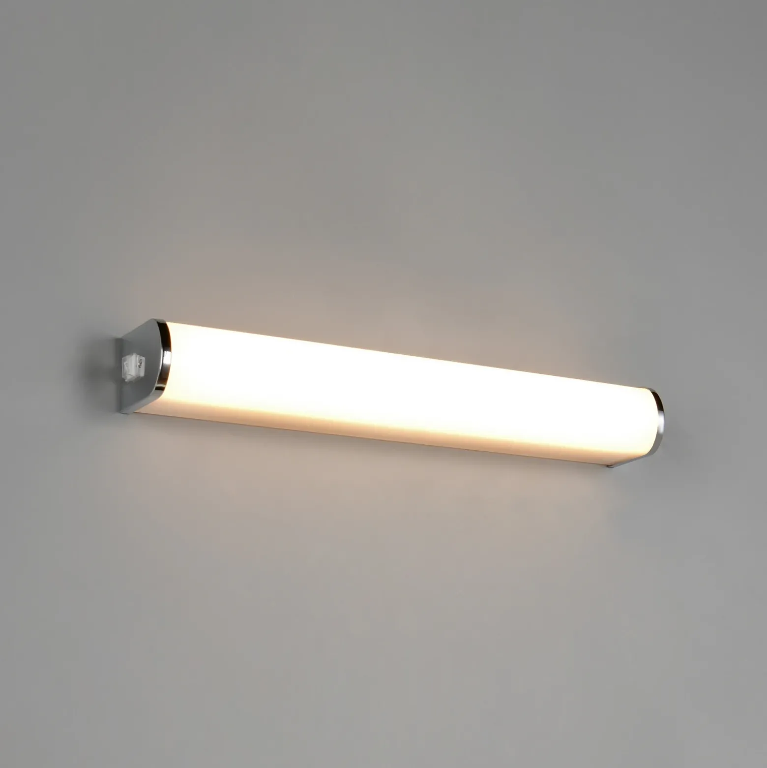 Aplique de pared LED Giacomo, 41 cm de ancho, cromado, metal, IP44