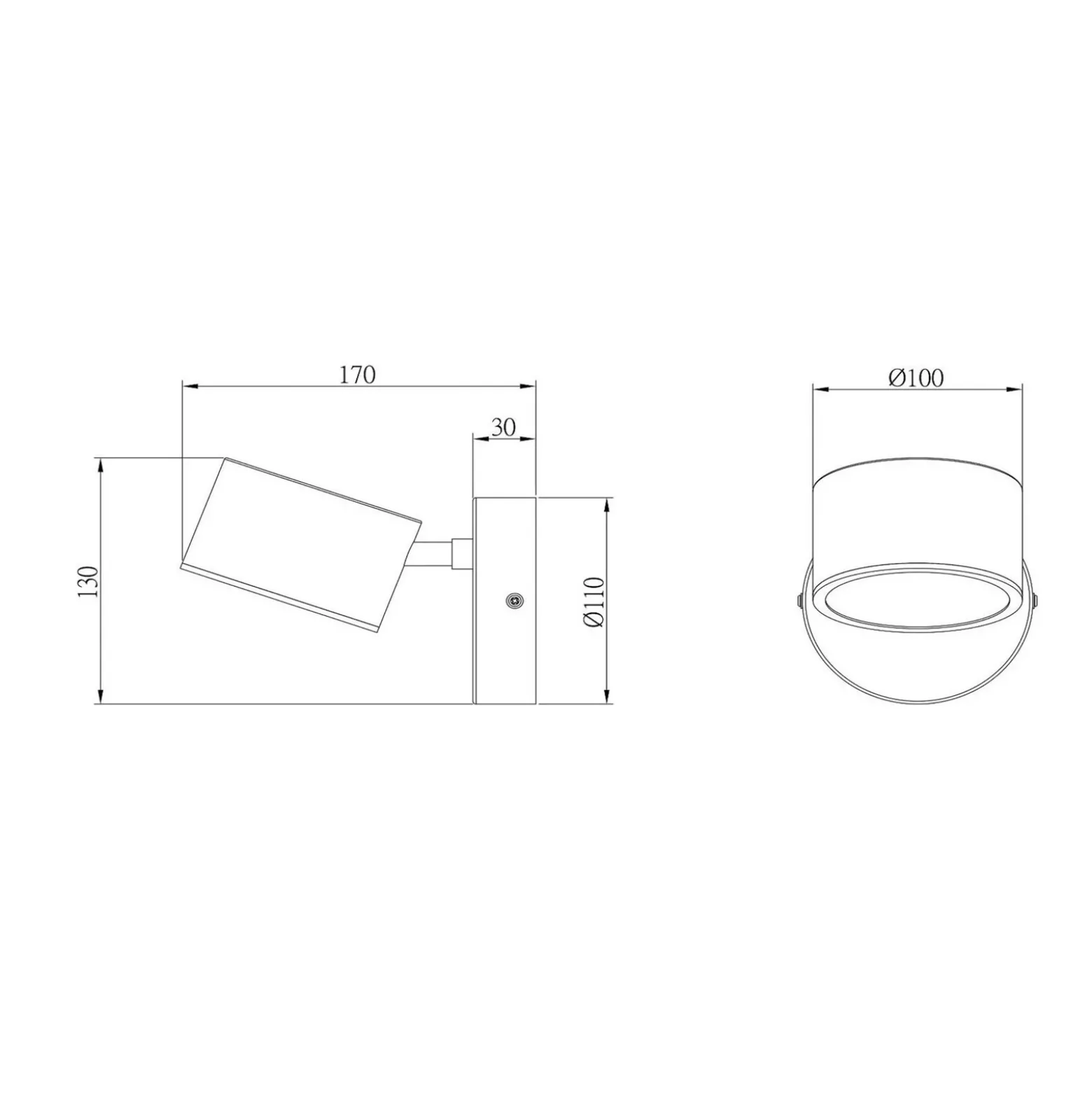 Aplique de pared LED Gian, color topo, ancho 11 cm, metal