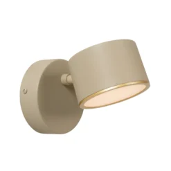 Aplique de pared LED Gian, color topo, ancho 11 cm, metal