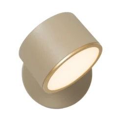 Aplique de pared LED Gian, color topo, ancho 11 cm, metal