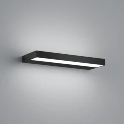 Aplique de pared LED Helestra Slat, negro mate 30 cm