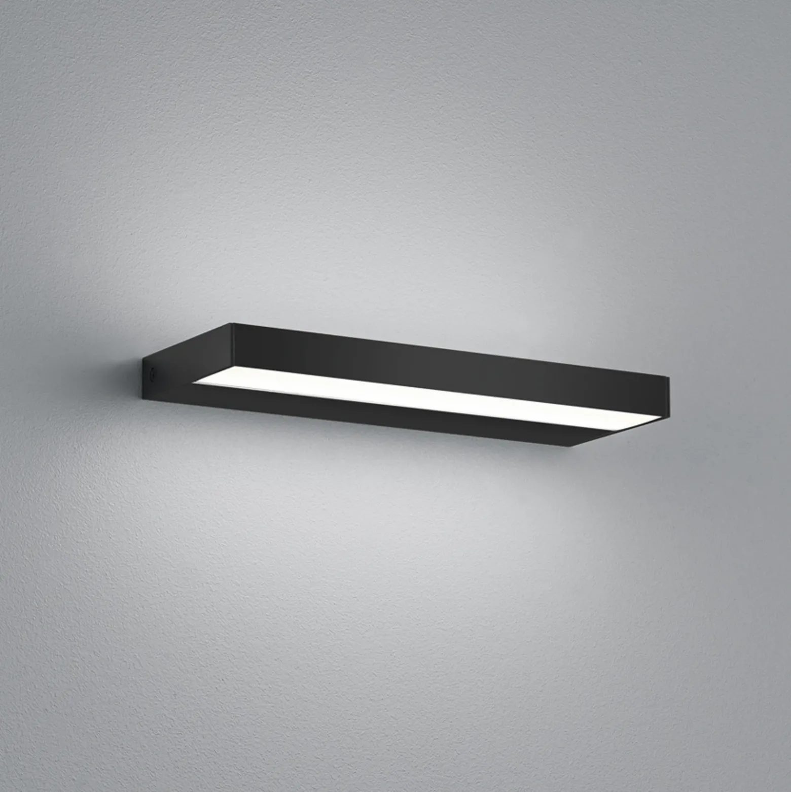Aplique de pared LED Helestra Slat, negro mate 30 cm