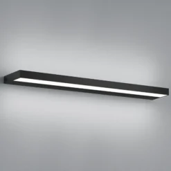 Aplique de pared LED Helestra Slat, negro mate 60 cm