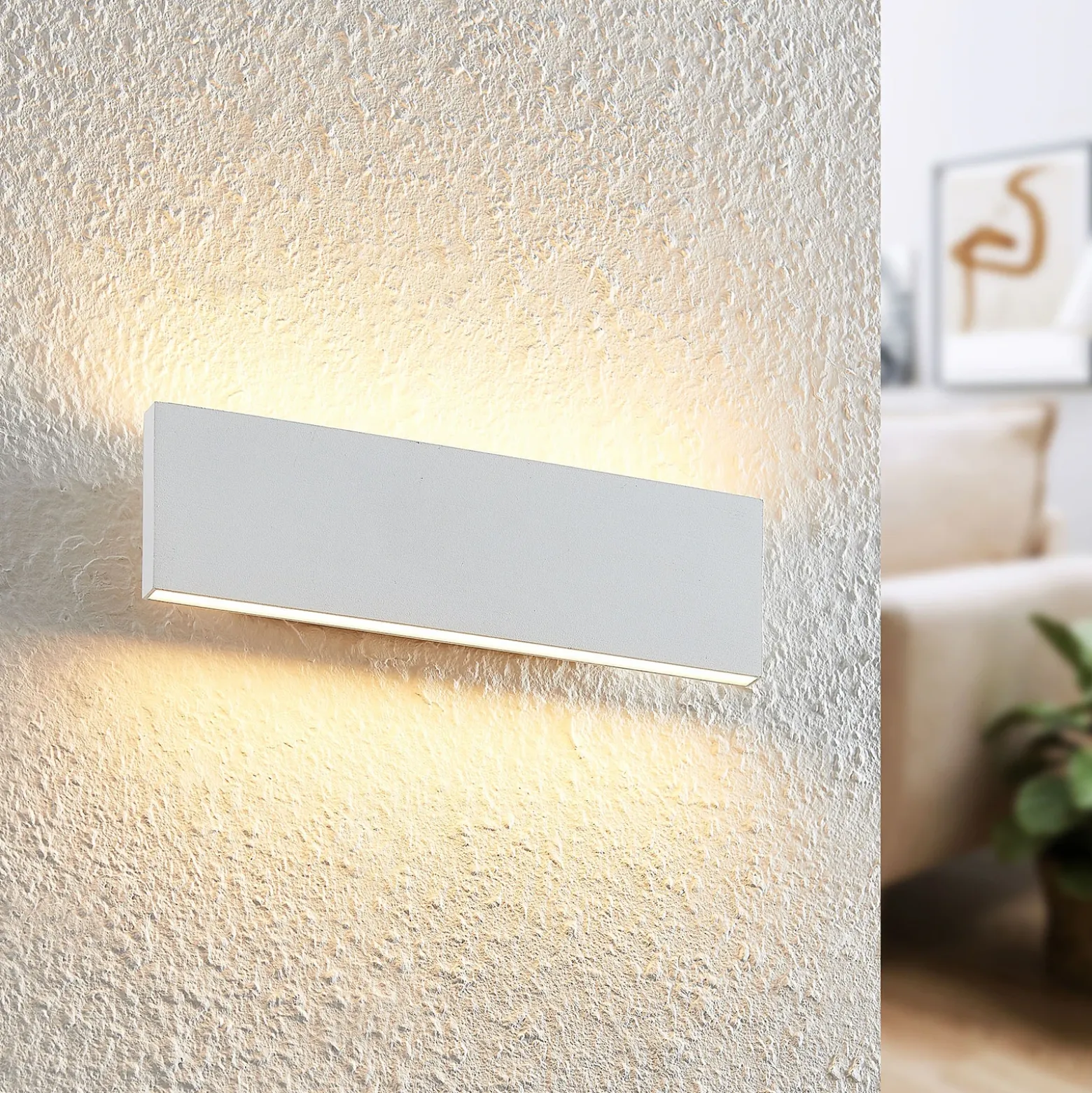 Aplique de pared LED Ignazia de Lindby, 28 cm, blanco, metal, arriba/abajo