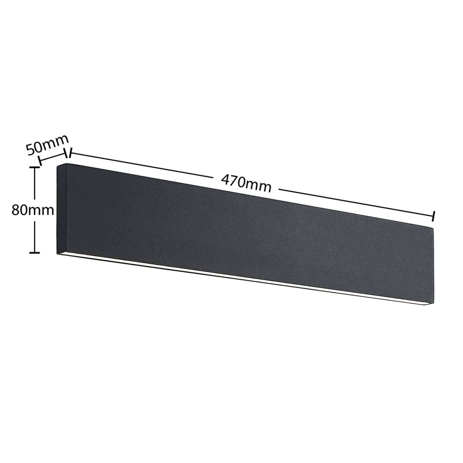 Aplique de pared LED Ignazia de Lindby, 47cm, negro, metal, arriba/abajo