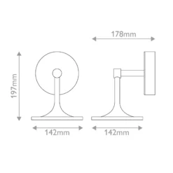 Aplique de pared LED Issa, color dorado, altura 20 cm, metal, IP44