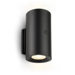 Aplique de pared LED Isy, negro mate, plástico, 3000 K