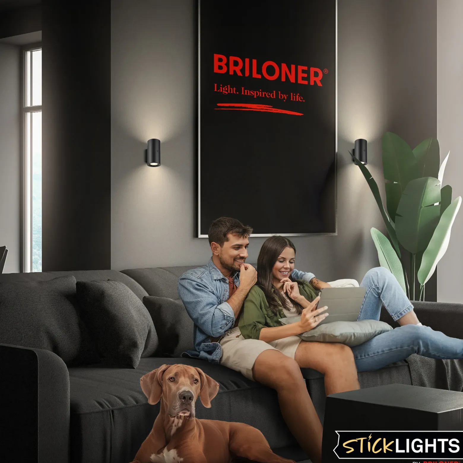 Aplique de pared LED Isy, negro mate, plástico, 3000 K