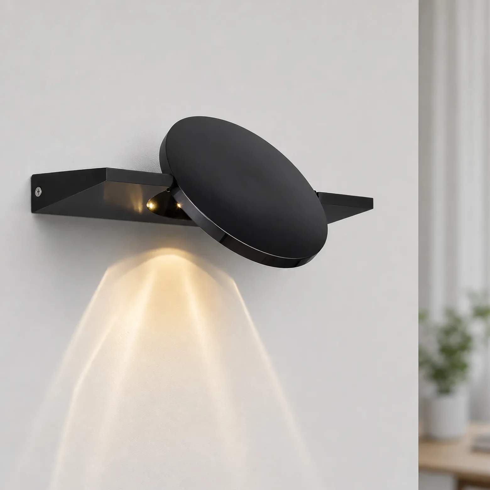 Aplique de pared LED Jasper, altura 28 cm, negro mate, metal