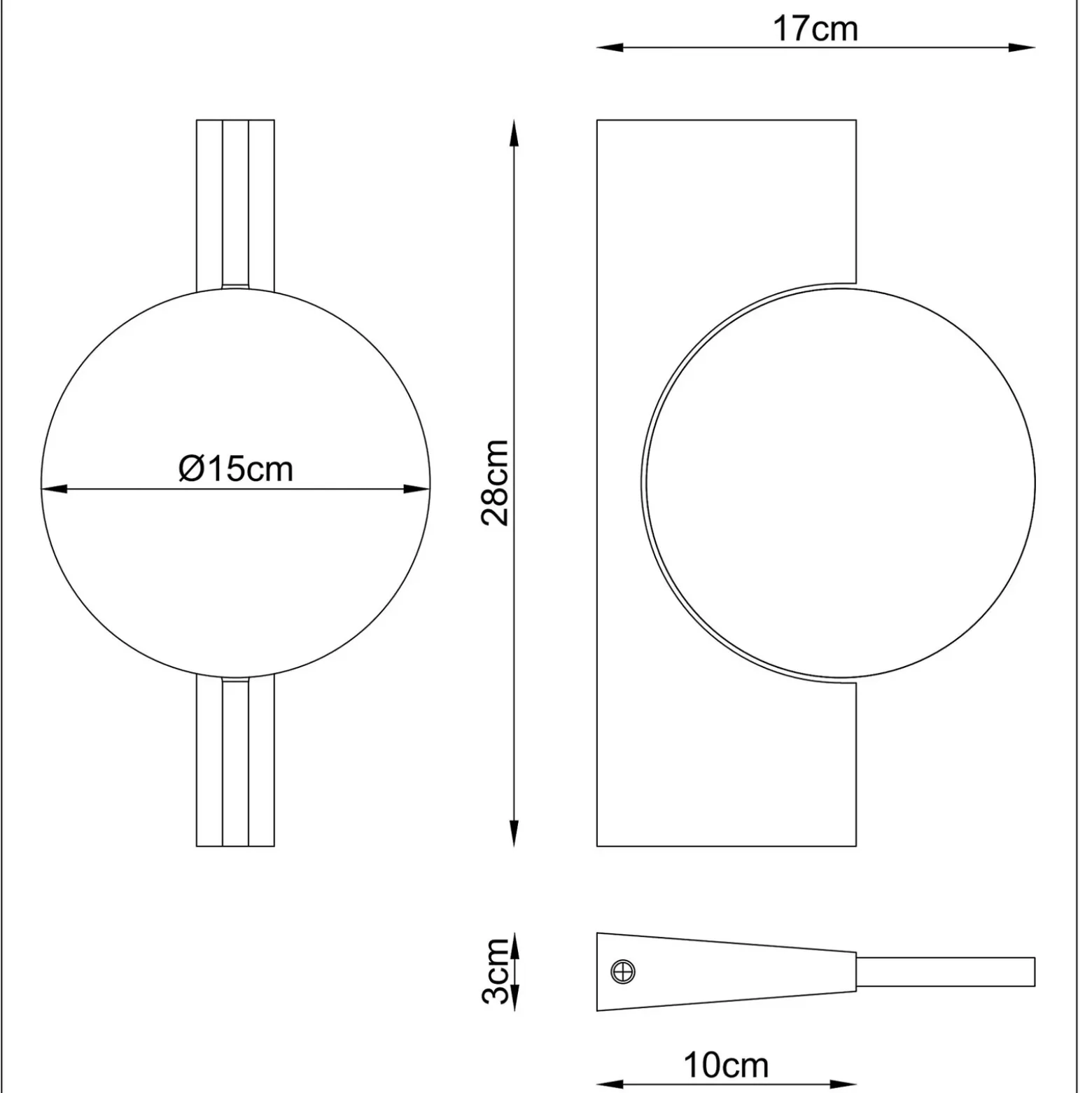 Aplique de pared LED Jasper, altura 28 cm, negro mate, metal