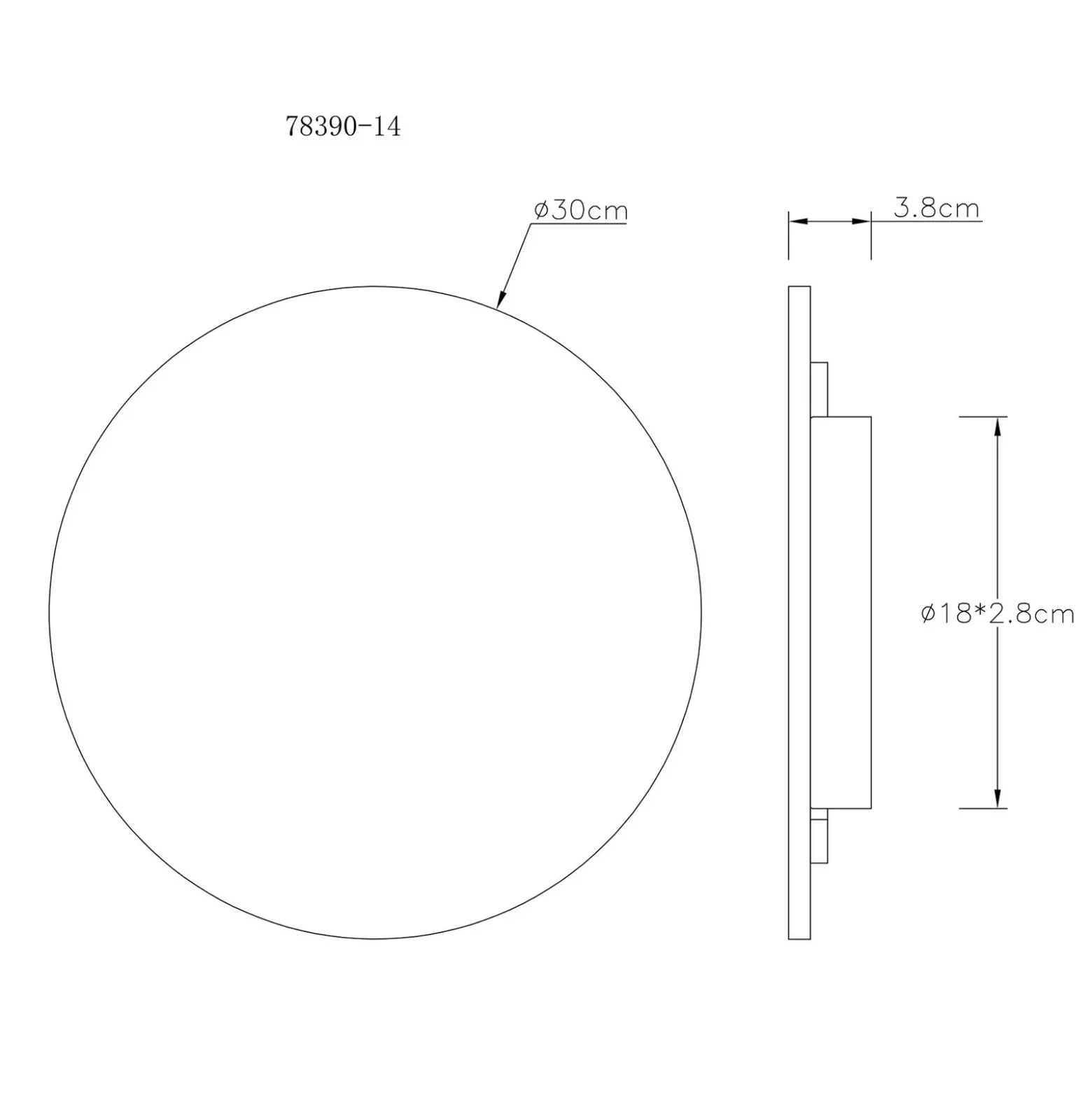 Aplique de pared LED Jillian, blanco mate, Ø 30 cm, piedra