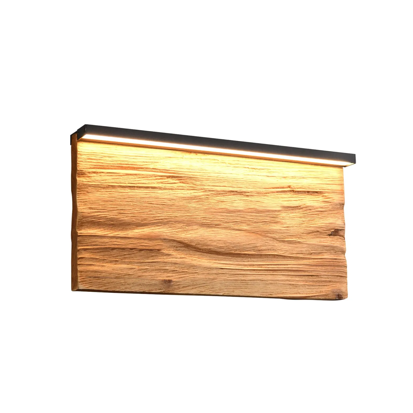 Aplique de pared LED Kalea, ancho 30 cm, color madera, madera