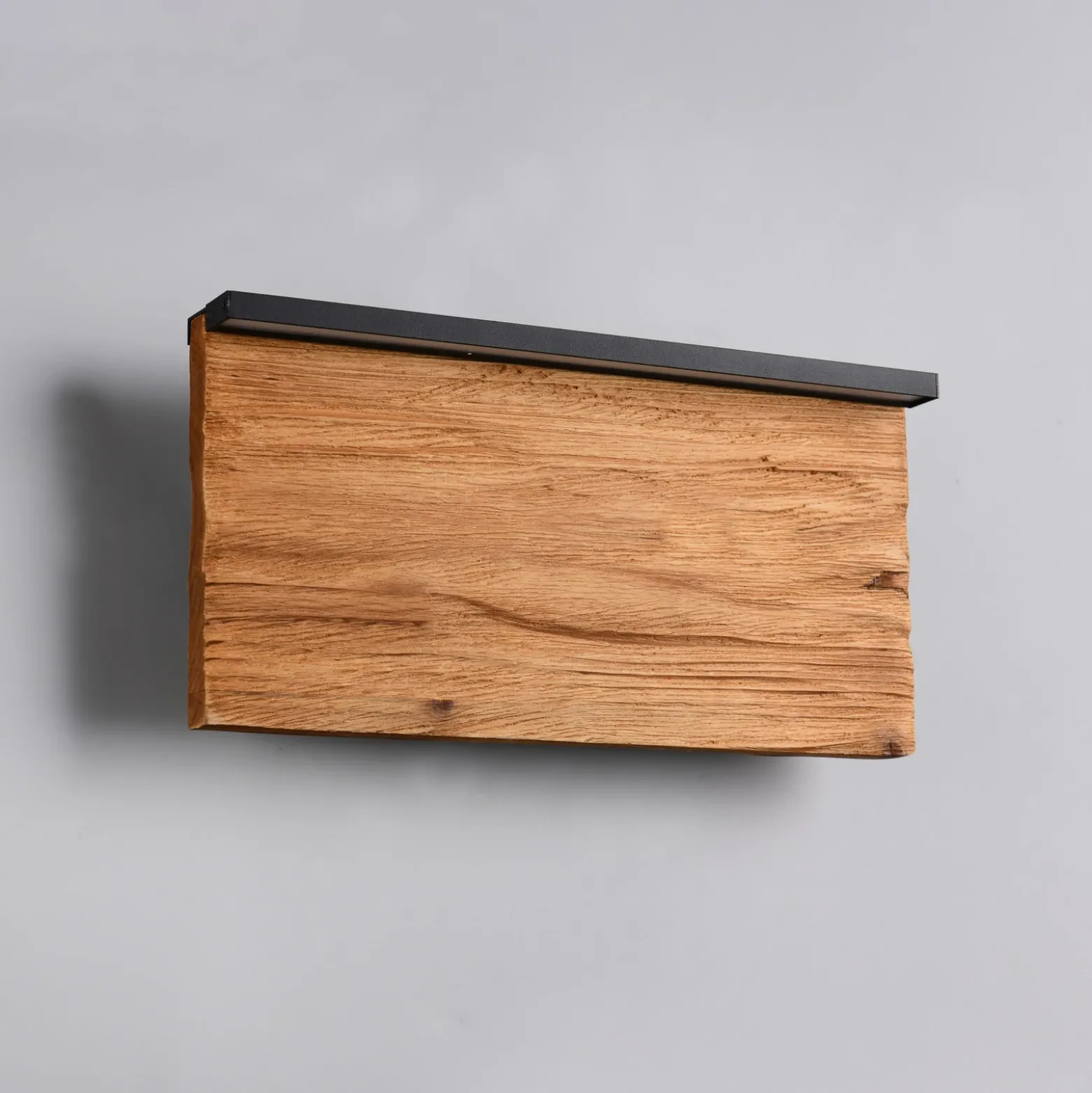 Aplique de pared LED Kalea, ancho 30 cm, color madera, madera