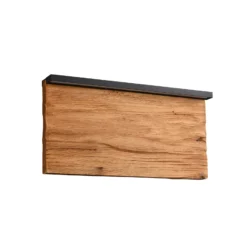 Aplique de pared LED Kalea, ancho 30 cm, color madera, madera