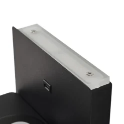 Aplique de pared LED Lindby Auden, negro, enchufe, estación de carga