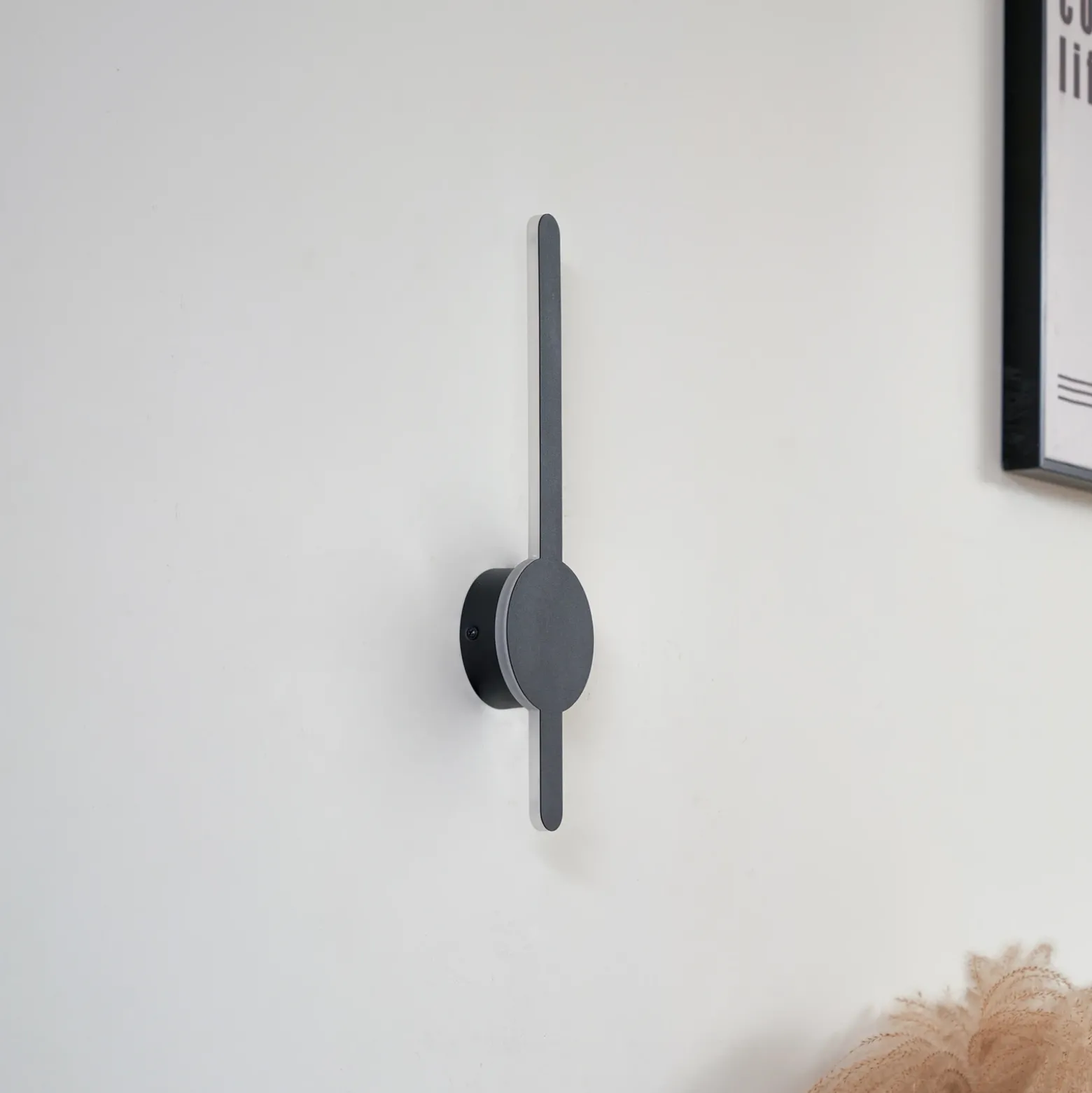 Aplique de pared LED Lindby Borian, negro, aluminio, 40 cm