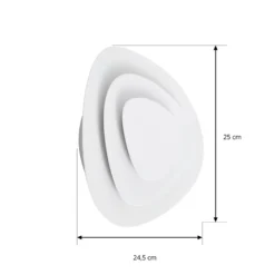 Aplique de pared LED Lindby Delar, blanca, 25 x 25 cm, atenuable