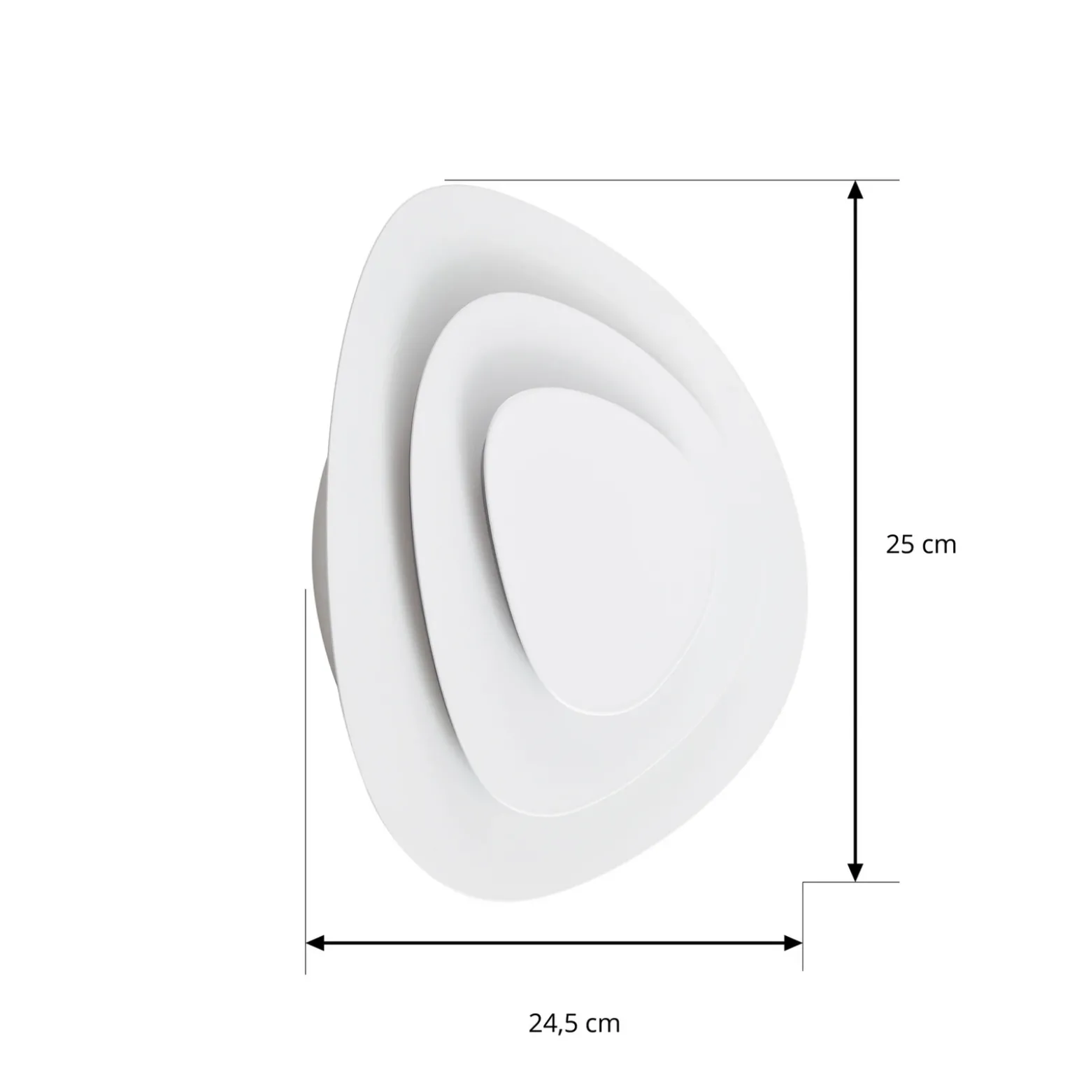 Aplique de pared LED Lindby Delar, blanca, 25 x 25 cm, atenuable