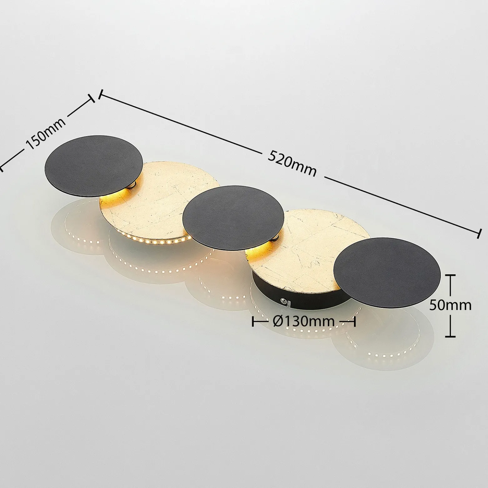 Aplique de pared LED Lindby Grazyna, 52 cm, 5 luces, regulable