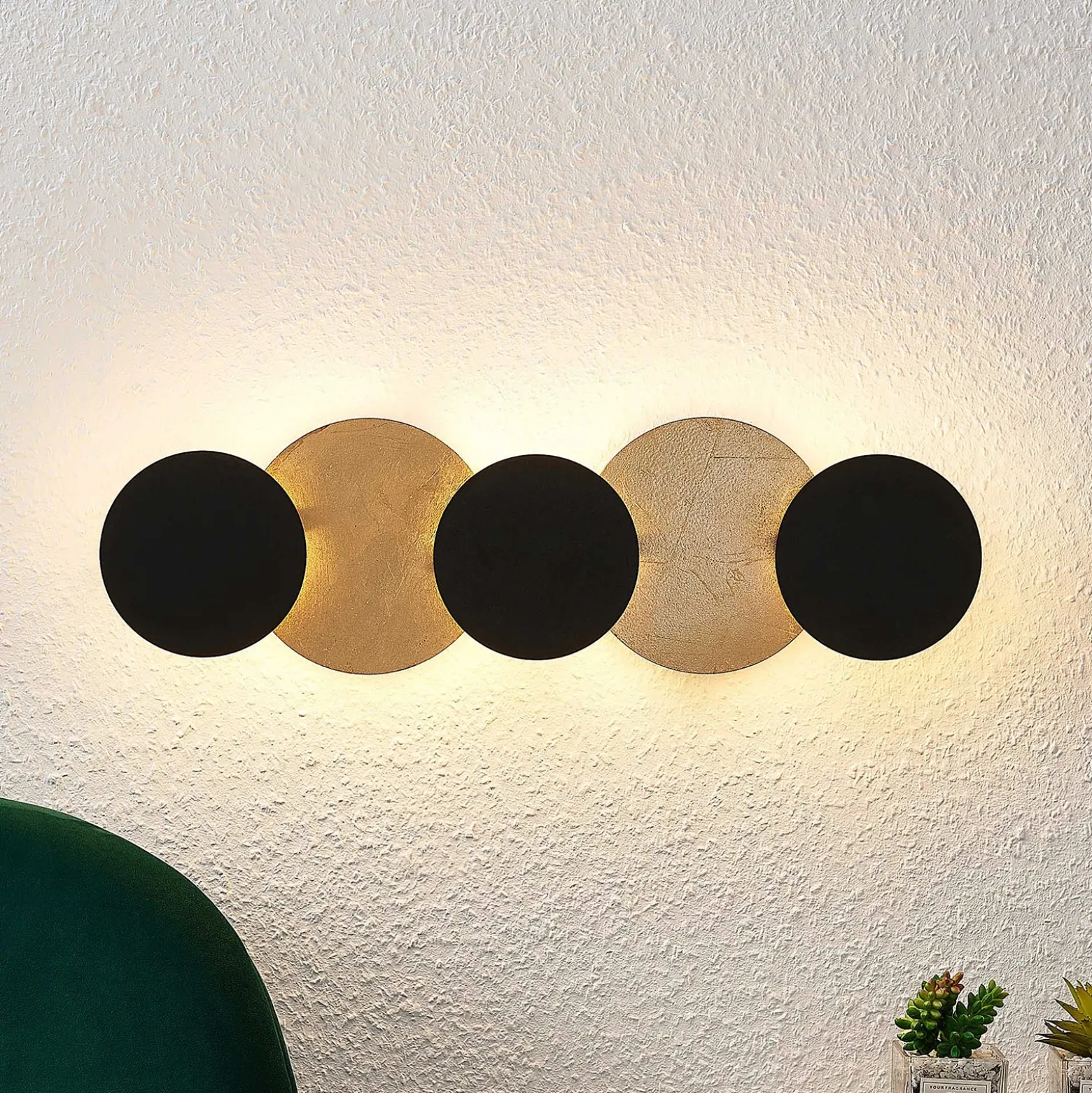 Aplique de pared LED Lindby Grazyna, 52 cm, 5 luces, regulable