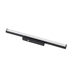 Aplique de pared LED Lindby Kirka, negro, metal, IP44, 90 cm, CCT