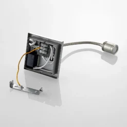 Aplique de pared LED Lindby Legera, 11 cm, color níquel, brazo flexible