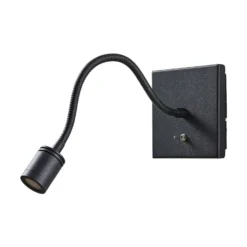 Aplique de pared LED Lindby Mayar, negro, metal, lámpara de lectura, 11cm